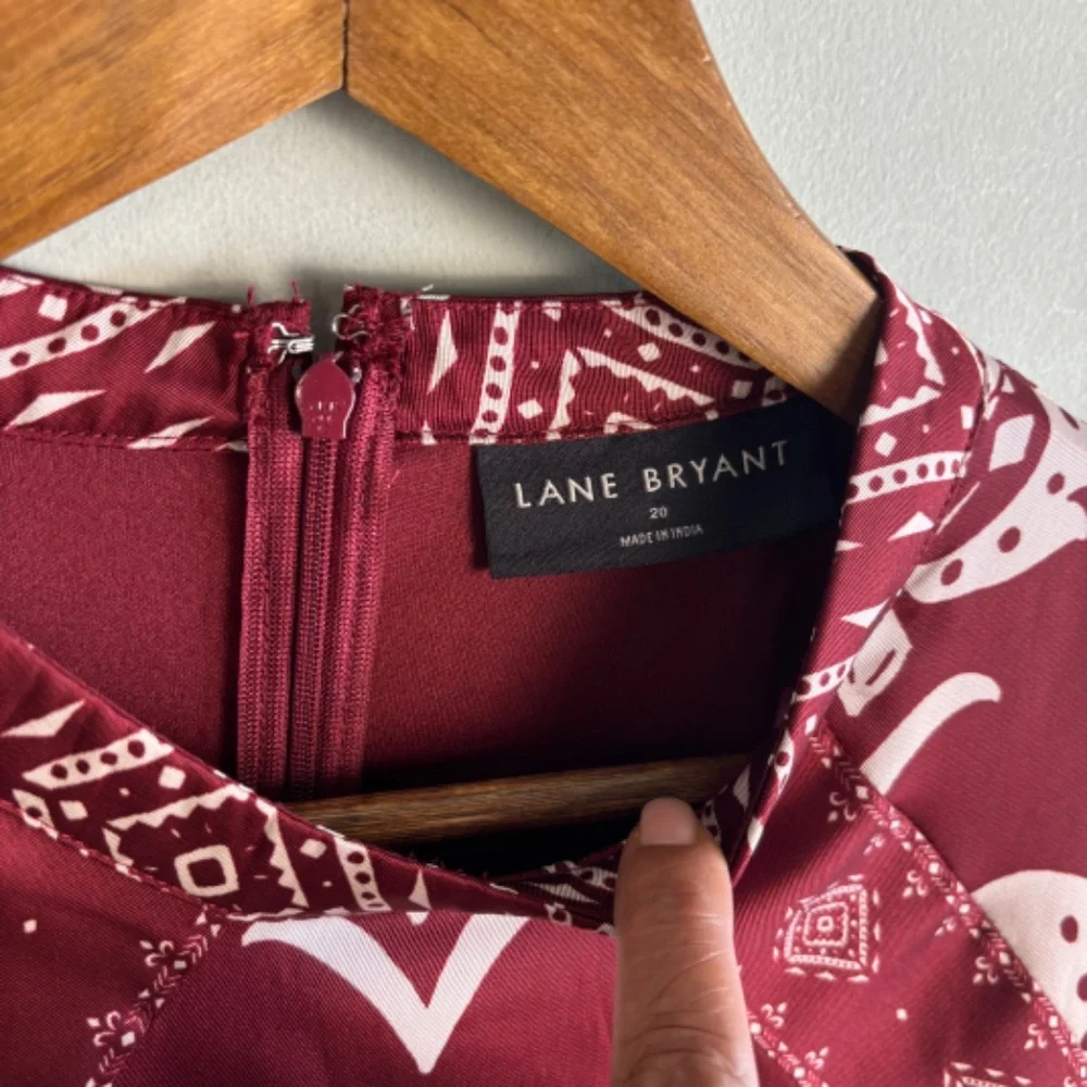 Lane Bryant Mock Neck Printed Maxi Dress Size 20 - Picture 4 of 5